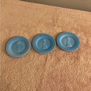 Vintage Vi Hunter Mosser Glass Jenny & Josh 4” Plates Lot of 3